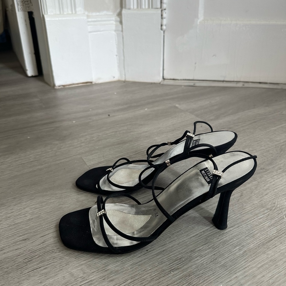 Stuart Weitzman Black Strappy Heels